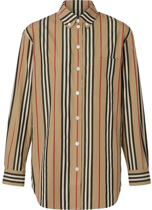 Burberry Icon stripe shirt - ShopStyle Long Sleeve Tops