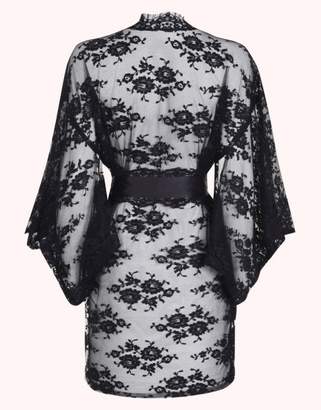 Agent Provocateur Daniela Kimono In Black Leavers Lace