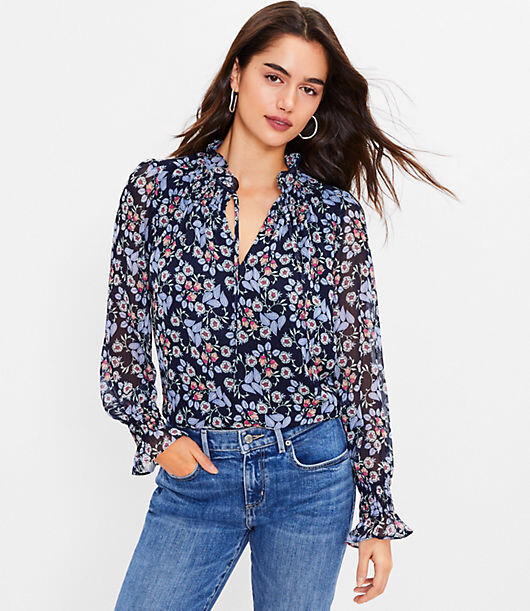 Floral Tie Neck Blouse | Shop the world's largest collection of 