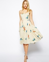 Thumbnail for your product : ASOS Midi Dress with Pleated Skirt in Floral Print