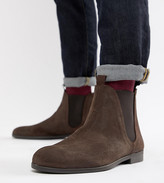 Thumbnail for your product : H By Hudson Wide Fit Atherston chelsea boots in brown suede