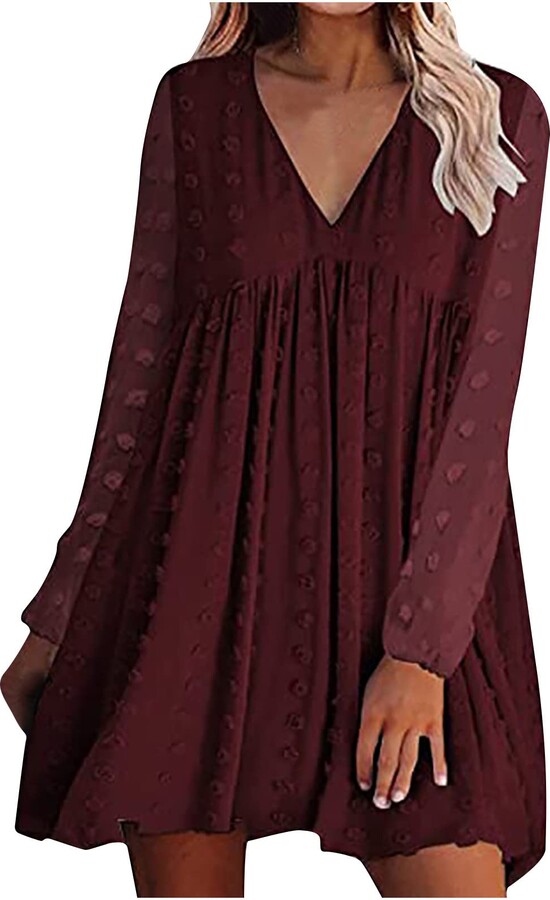 AMhomely Womens Boho Dresses Sale Clearance Knee Length Midi Maxi