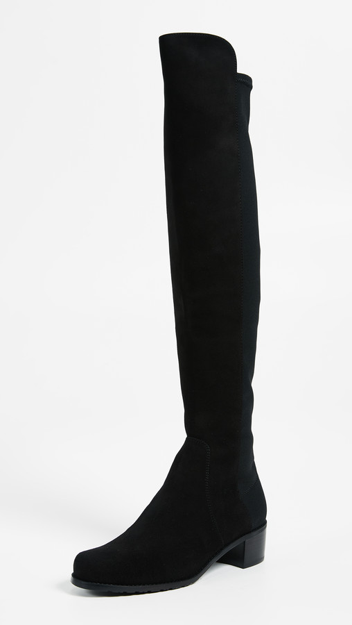 black stretch over the knee boots