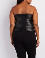 Thumbnail for your product : Charlotte Russe Plus Size Quilted Faux Leather Corset
