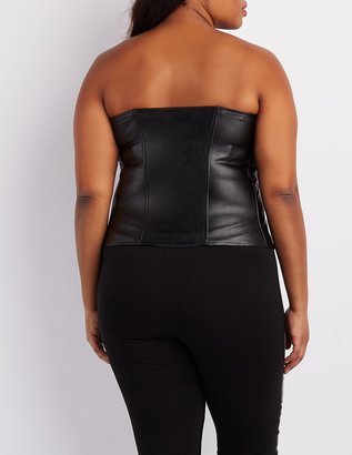 Charlotte Russe Plus Size Quilted Faux Leather Corset