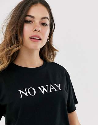 ASOS DESIGN t-shirt with no way motif