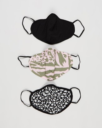 Topshop Women's Black Face Masks - Face Mask Set - 3-Pack - Size One Size at The Iconic