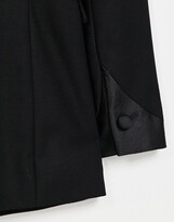 Thumbnail for your product : Topman skinny double breasted tuxedo jacket in black