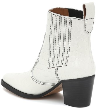 Ganni Western leather ankle boots