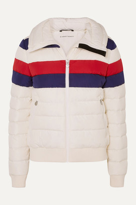 Perfect Moment Queenie Merino Wool-trimmed Striped Quilted Down Ski Jacket - Ecru