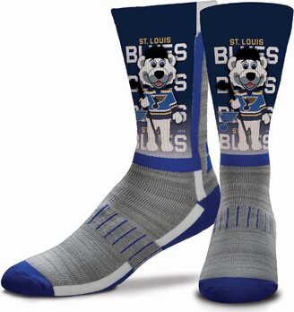 For Bare Feet Youth Girls and Boys Multi St. Louis Blues Mascot V-Curve Crew Socks