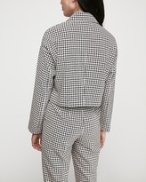 Thumbnail for your product : Express Check Print Cropped Wedge Snap Shut Jacket