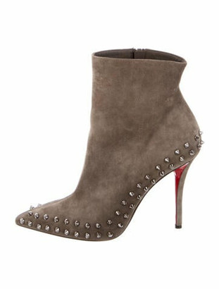 christian louboutin grey suede boots