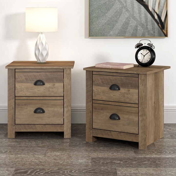 Limewash Oak Bedside Table