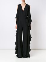 Thumbnail for your product : Elie Saab ruffled V-neck jumpsuit - women - Silk - 40