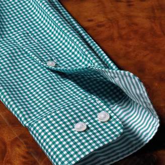 Charles Tyrwhitt Extra slim fit button-down non-iron Oxford gingham green shirt