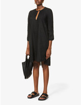 Thumbnail for your product : James Perse Self-tie collar linen mini peseant dress