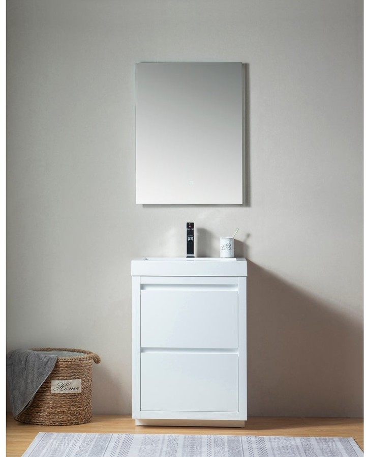 Vanity Art 24Inch Single Sink FloorStanding Wall Mounted Bathroom