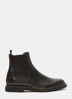 Valentino Pyramid-Studded Chelsea Boots in Black