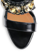 Thumbnail for your product : Marni Jeweled Leather Slingback Platform Sandals