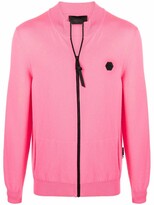 Thumbnail for your product : Philipp Plein Logo-Patch Zip-Up Cardigan