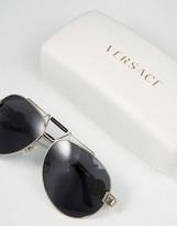 Thumbnail for your product : Versace Aviator Sunglasses With Side Medusa