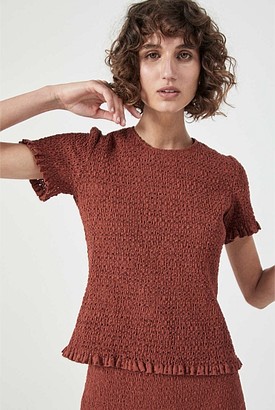 Witchery Broderie Shirred Tee