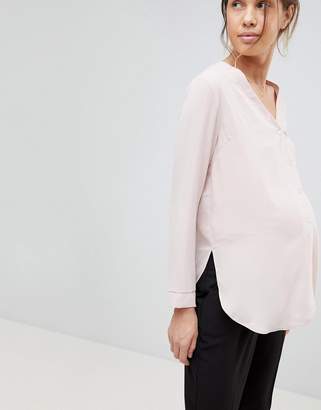ASOS DESIGN Maternity long sleeve v neck blouse