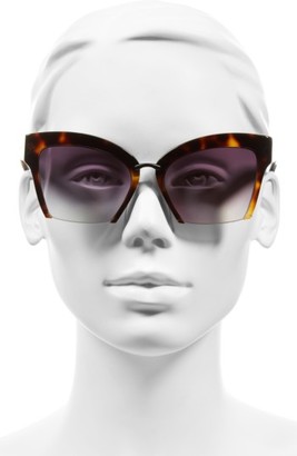 KENDALL + KYLIE Women's Brooke 55Mm Semi Rimless Butterfly Sunglasses - Dark Demi/ Matte Satin Black
