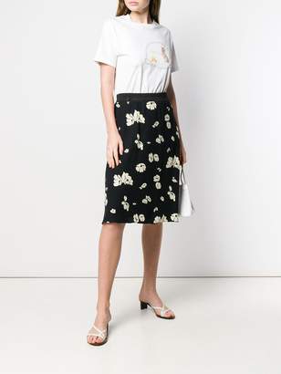 A.P.C. floral print midi skirt