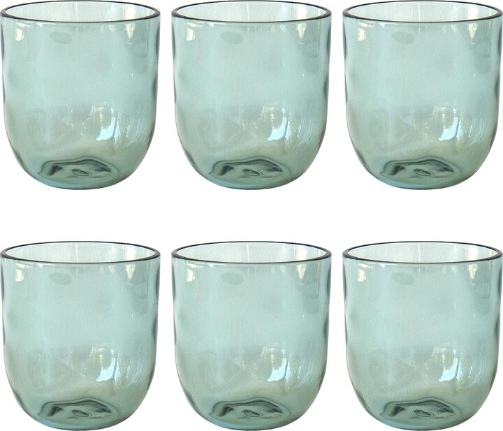 Abode Homewares Rustic Stemless Acrylic Drinkware, Set of 6, Green, 16.23 oz.