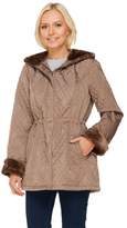 Thumbnail for your product : Dennis Basso Cinch Waist Quilted Anorak with Faux Fur Trim