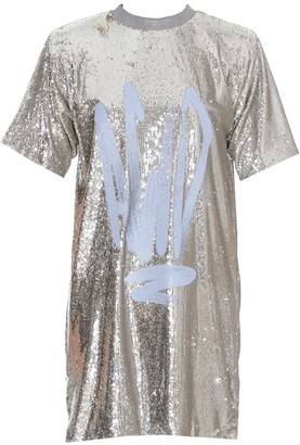 silver t shirt dress