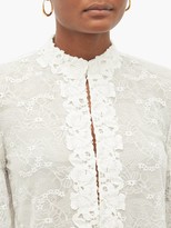 Thumbnail for your product : Giambattista Valli Tiered-sleeve Floral-lace Blouse - Ivory
