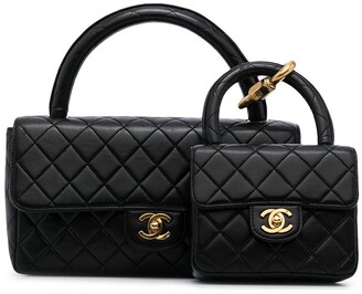 CHANEL Pre-Owned 1992 Tweed Classic Flap two-in-one Handbag Set