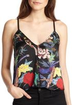 Thumbnail for your product : Alice + Olivia Sonia Crisscross Back Silk Top
