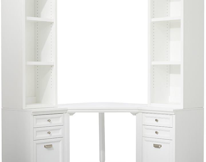 Crate & Barrel Harrison 5Piece White Corner Desk Filing Suite ShopStyle