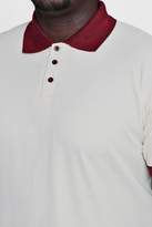 Thumbnail for your product : boohoo Big And Tall Short Sleeve Cream Pique Polo