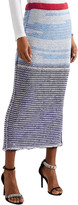 Thumbnail for your product : Calvin Klein Striped Wool Midi Skirt