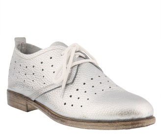 womens silver oxfords