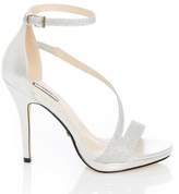 Thumbnail for your product : Quiz Silver Diamante Slant Strap Heel Sandals