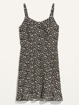 Thumbnail for your product : Old Navy Cheetah-Print Fit & Flare Ruffle-Hem Linen-Blend Cami Dress for Women