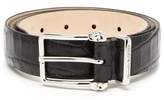 Thumbnail for your product : Alexander McQueen Crocodile Effect Leather Belt - Mens - Black
