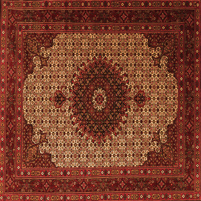 World Menagerie Gallina Oriental Machine Woven Square 3' x 3' Wool/Polyester Area Rug in Red/Black/Beige