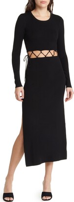 The Range Laced Long Sleeve Sweater Dress