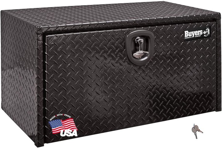 Buyers Products 24 in. x 24 in. x 24 in. Gloss Black Diamond Tread Aluminum Underbody Truck Tool Box