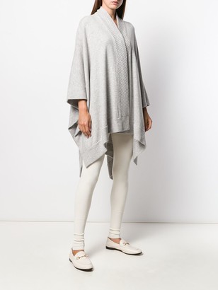 N.Peal Cashmere Diagonal Ribbed Cape