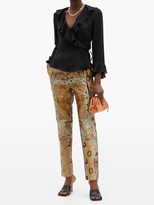 Thumbnail for your product : Etro Barb Flounced Silk-georgette Wrap Blouse - Black