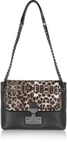 Thumbnail for your product : Marc Jacobs Safari small ayers-trimmed leather and calf hair shoulder bag