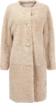 Thumbnail for your product : Gorski Reversible Collarless Lamb Shearling Belted Coat